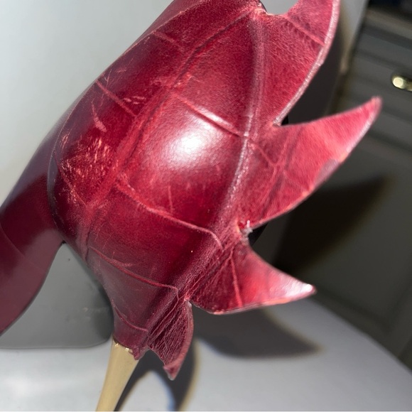 Monika Chiang Burgundy Croc Mohawk Pump Women’s Size 37.5 (US size 7) - Picture 6 of 10